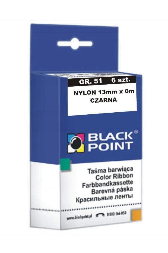 

Taśma Barwiąca Czarna GR.51 13MM X 6M Canon MP1210