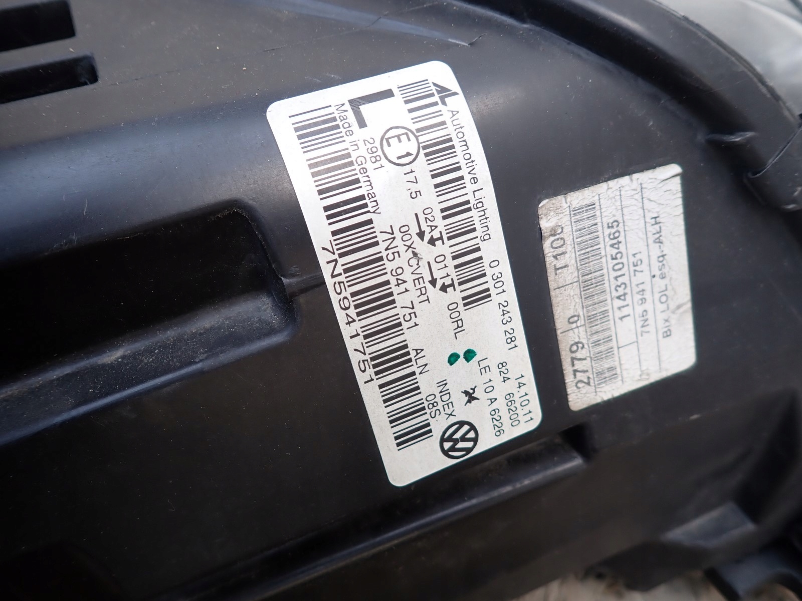 light left REFLEKTOR left BI XENON SEAT ALHAMBRA 7N5 710 2010- 7N5941751