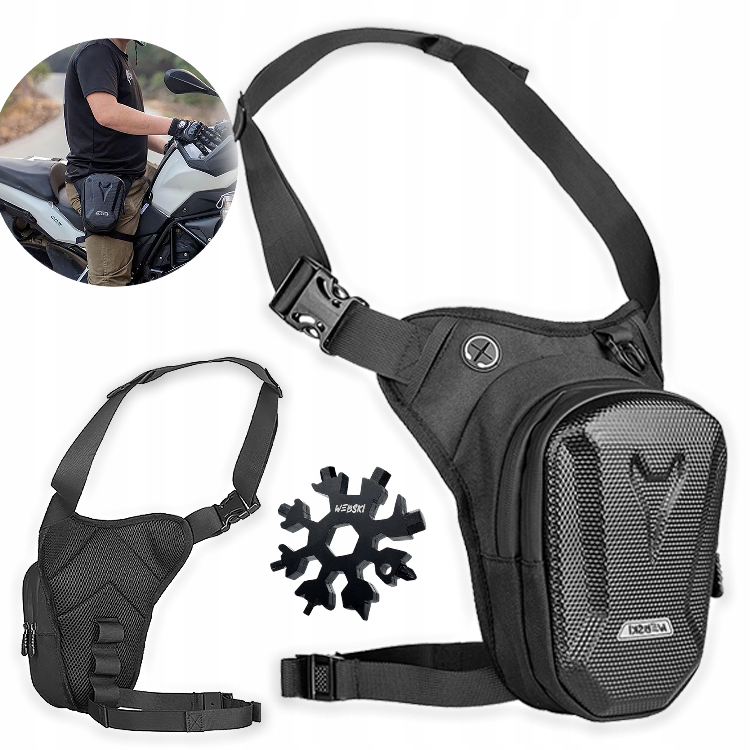 Saszetka Motocyklowa Na Udo Nogę Wodoodporna Torba Nerka Na Ramię Biodro
