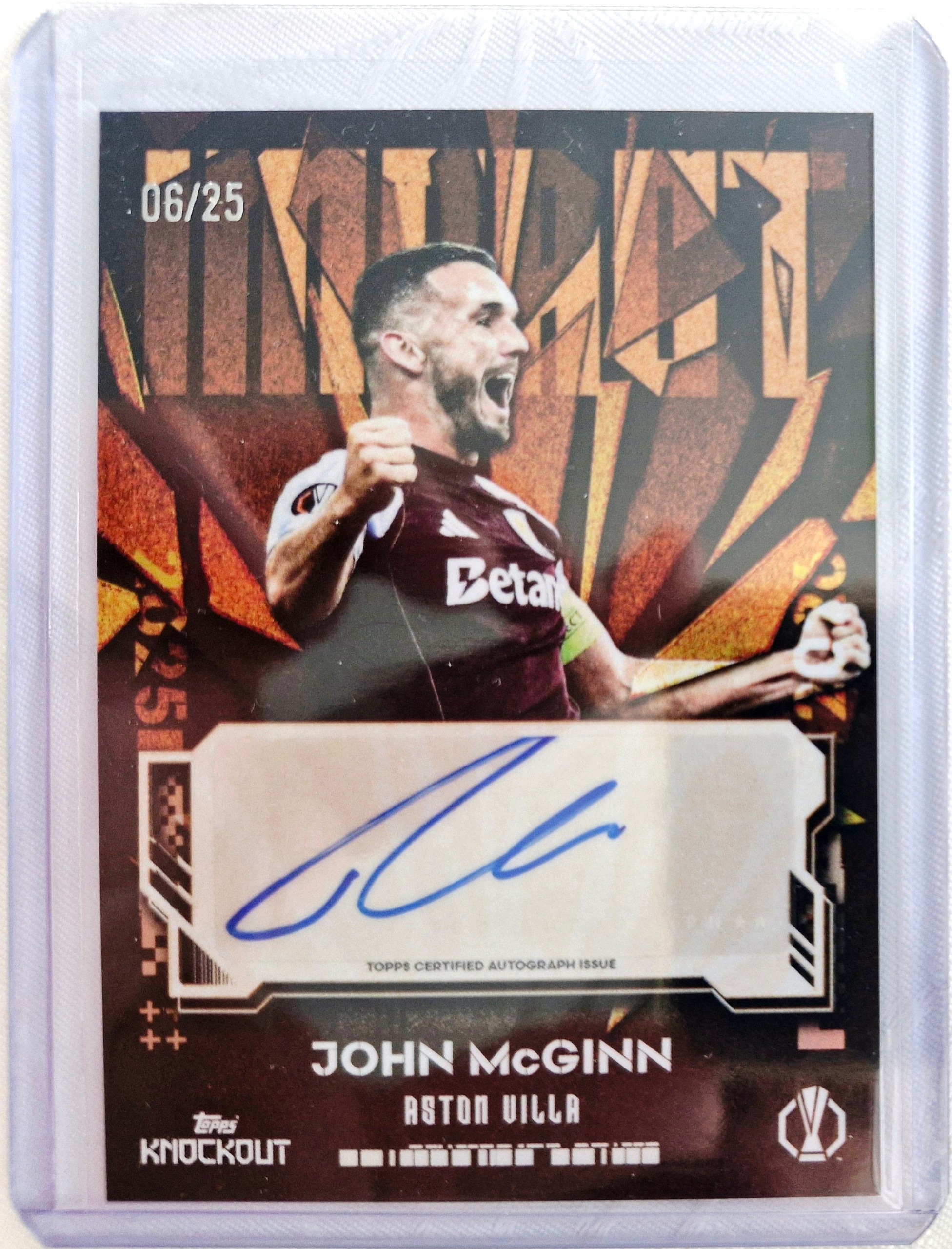 John Mcginn 06/25 Topps Uefa Club Knockout 2025/26 Aston Villa Autograf