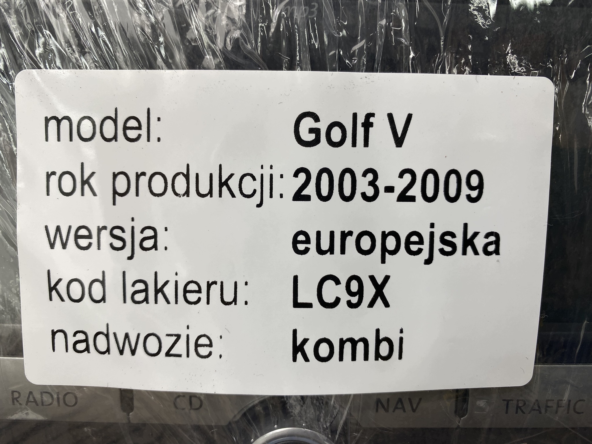 VW GOLF V 03-08 FABRYCZNE RADIO CD 1K0035191D OE