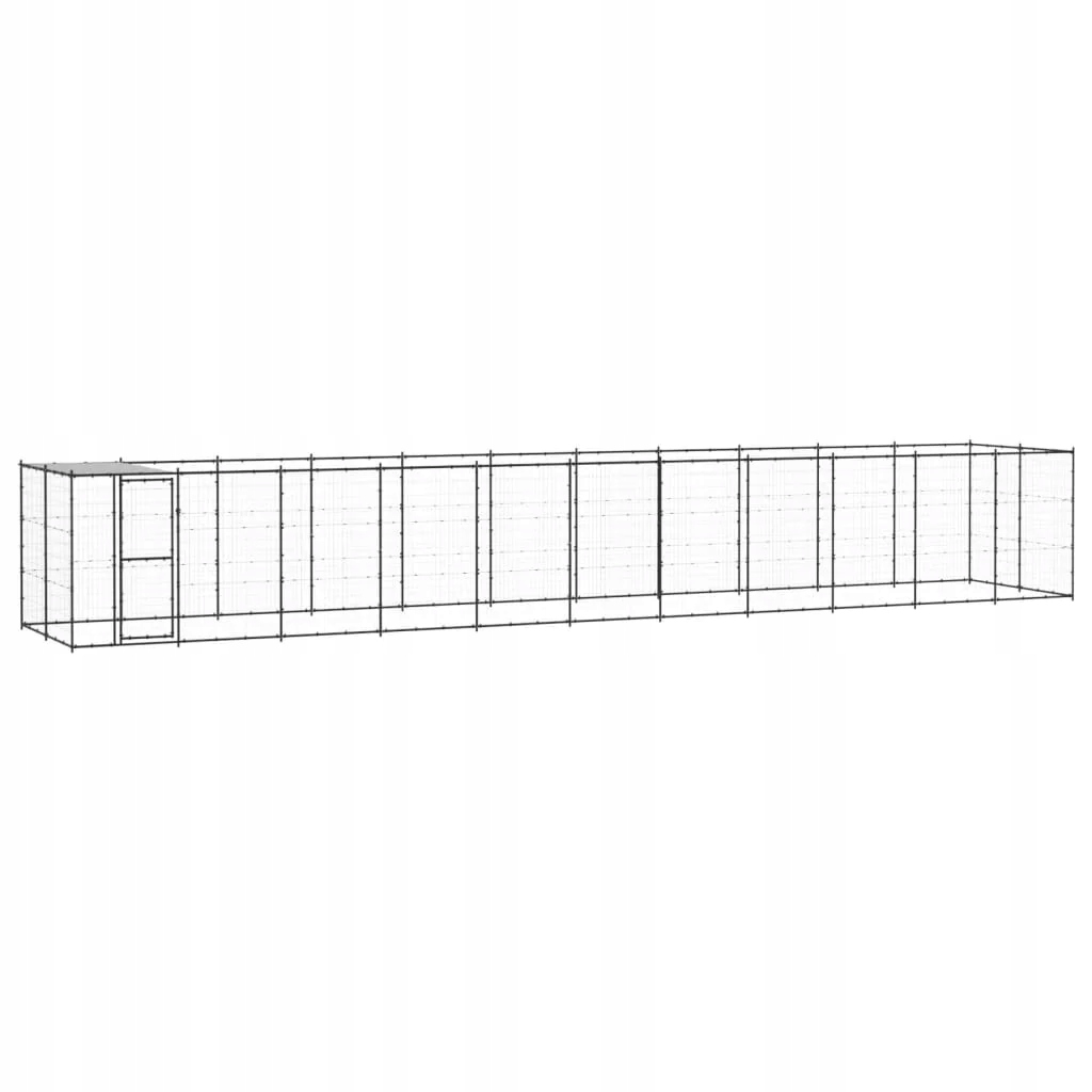 Levně Fionshop 311057051 Venkovní psí kotec se střechou ocel 26,62 m²