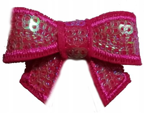 

Różowe Cekinowe Kokardki 4 CM X 3CM Gumki