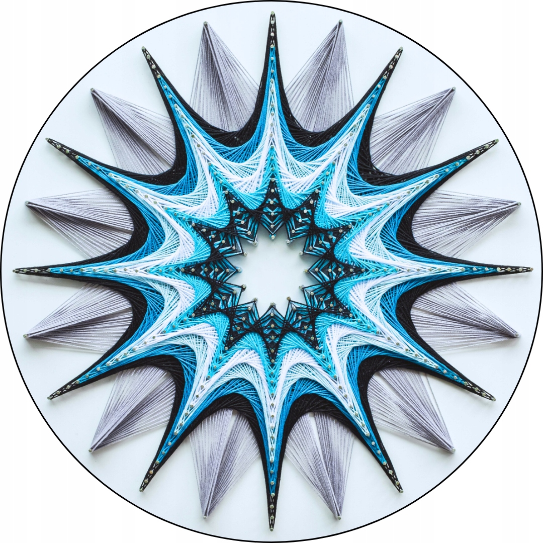 Rozeta Blue Joy s návodem Kreativní sada String Art Box