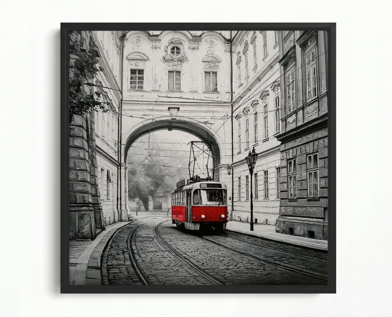 Obraz Rama American Box Mesto Česká Republika Praha Električka Retro Vintage 60x60
