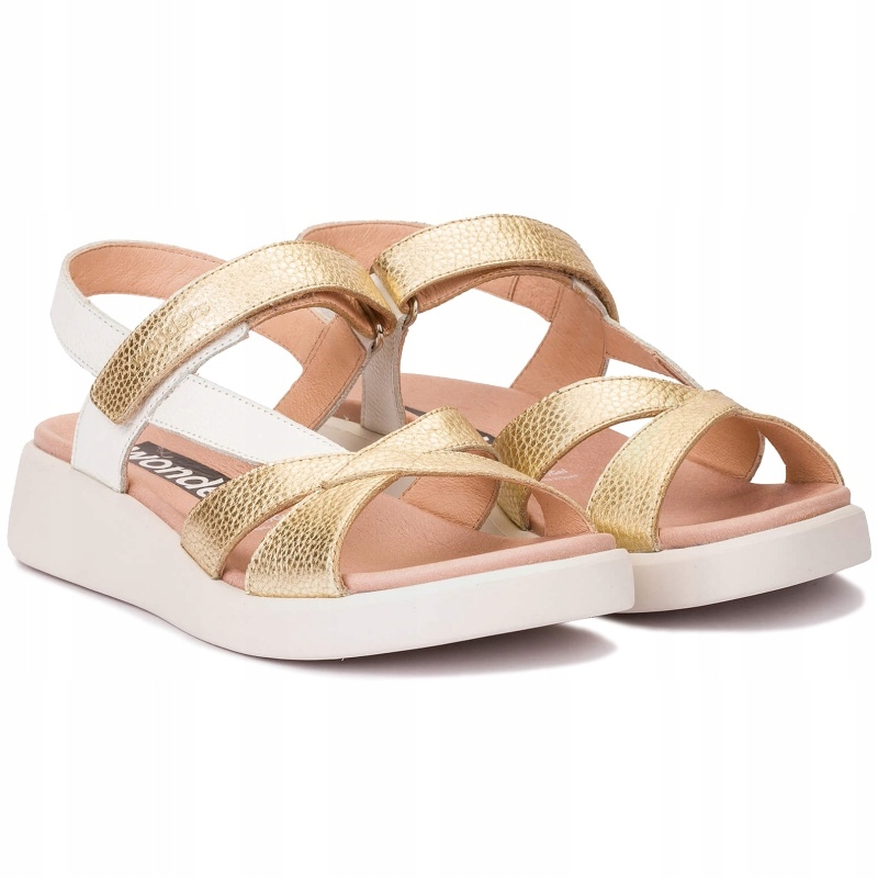 Dámské sandály Wonders C-6552 Max Platino Wild V. Off zlatá Kůže VEL..41