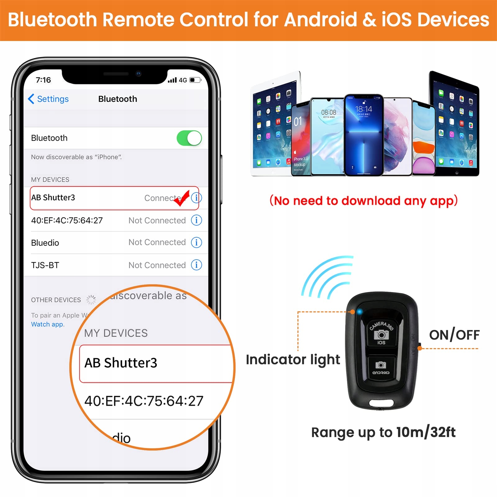 HANDY Stativ Do Telefonu i Tabletu 172cm Z Pilotem — miniatura 7
