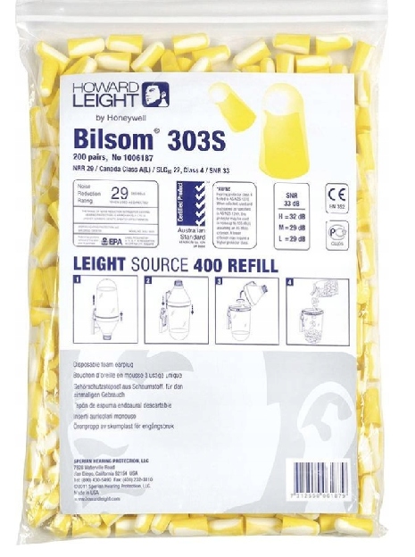 Zatyczki Stopery Przeciwhałasowe Do Uszu Bilsom 303S 1006187 200 Par Worek