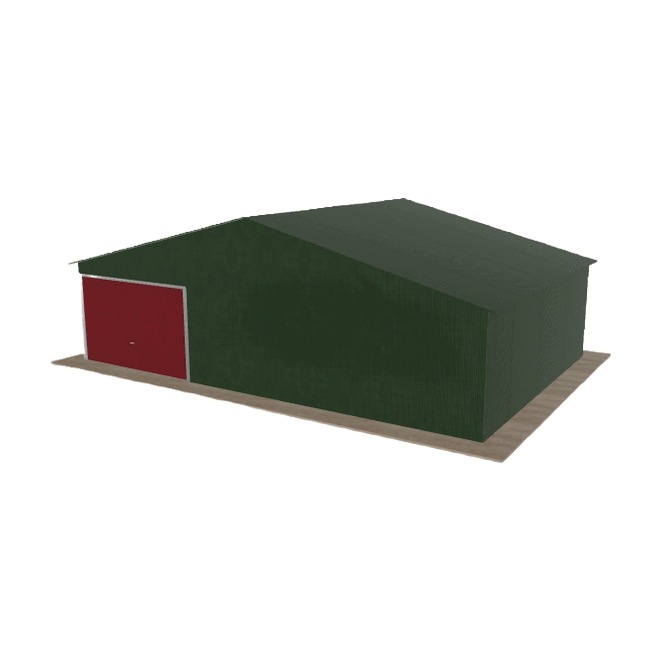 Plechová garáž 9x6 m jednopolohová, dvoupolohová, zelená