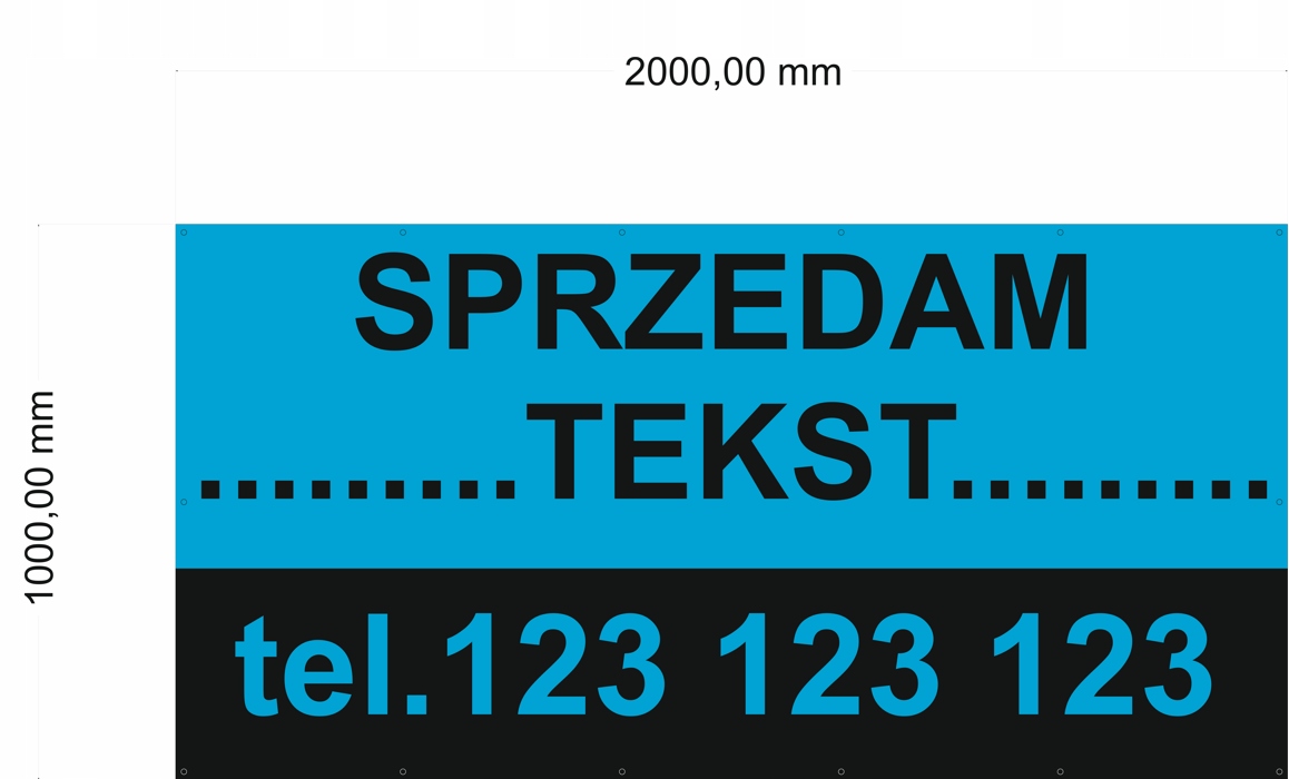 Baner Reklamowy 2x1m WYNAJMĘ MIESZKANIE DZIAŁKĘ