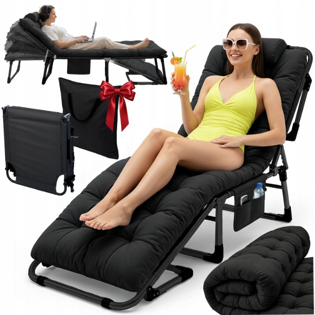 ŁÓŻKO TURYSTYCZNE SKŁADANE | MATERAC | PODUSZKA | LEŻAK