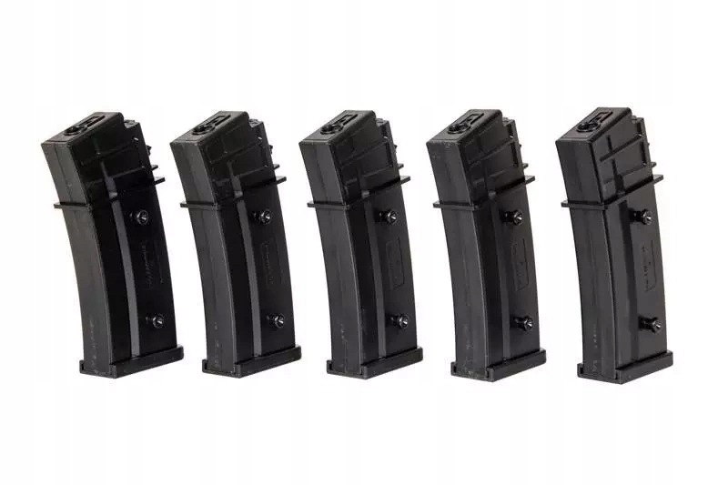 Zestaw 5 magazynków Mid-Cap na 120 kulek do replik G36