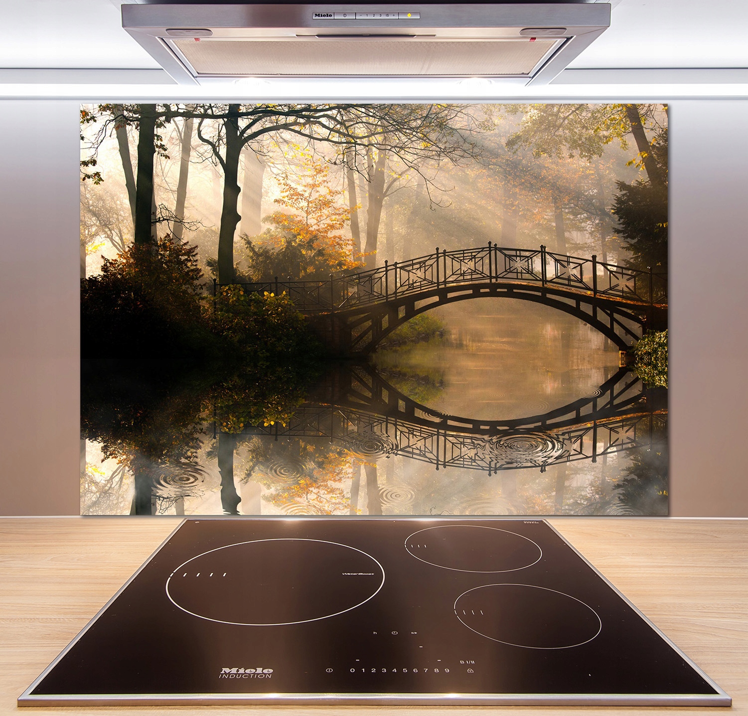 

Panel lacobel Stary most jesienią 100x70 cm + Klej