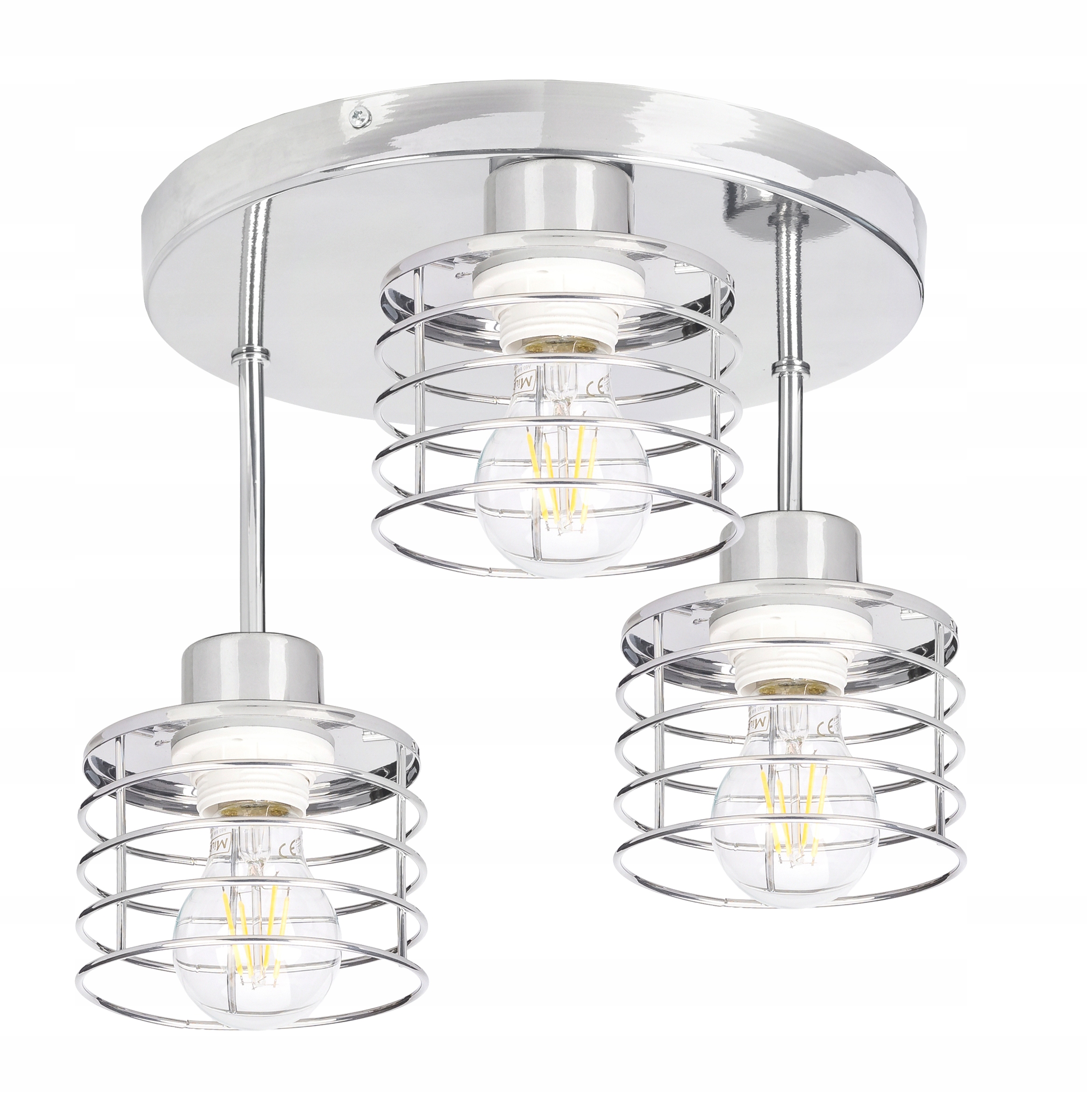 

Lampa plafon żyrandol wysoki loft drut stały chrom