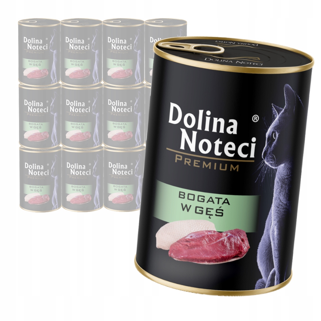 Levně Dolina Noteci Premium 12x400g Mokré Krmivo Pro Kočky Bohaté na husu