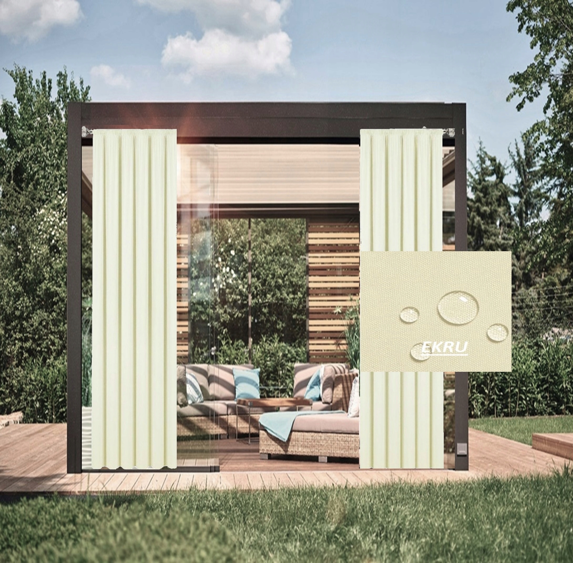 ZASŁONY OGRODOWE TAŚMA 155 X 230 ZASŁONA TARAS ALTANA Długość 230 m