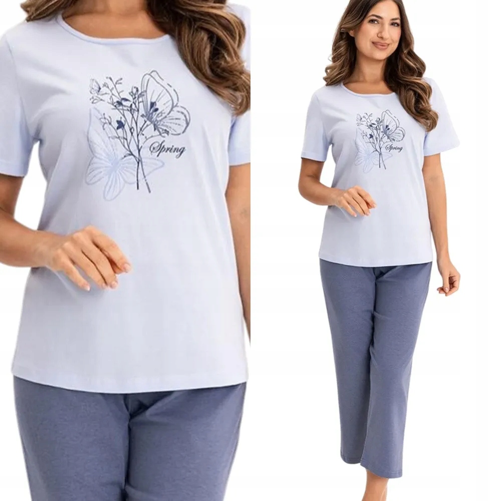 Dámské bavlněné pyžamo Regina 739 S 36 Modrá