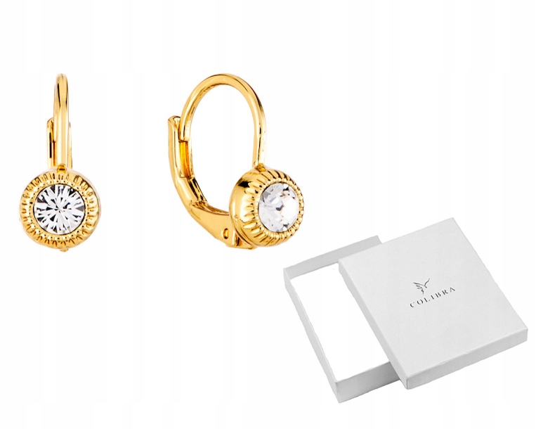 KOLCZYKI DLA DZIEWCZYNKI Z KRYSZTAŁKIEM MALUTKIE DELIKATNE