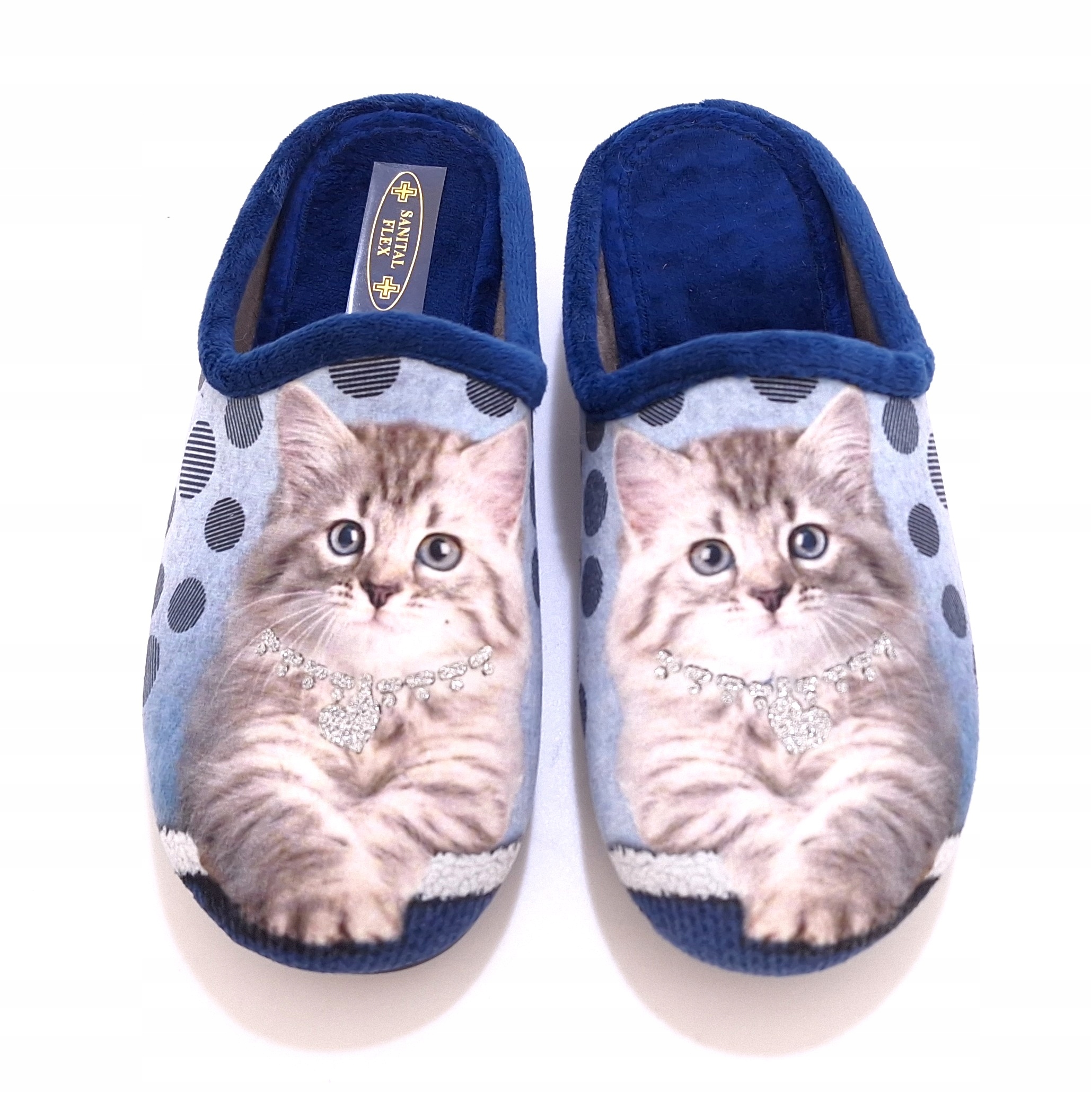 Dámské Pantofle Sanital Flex s koťátkem modré Z27584X r41