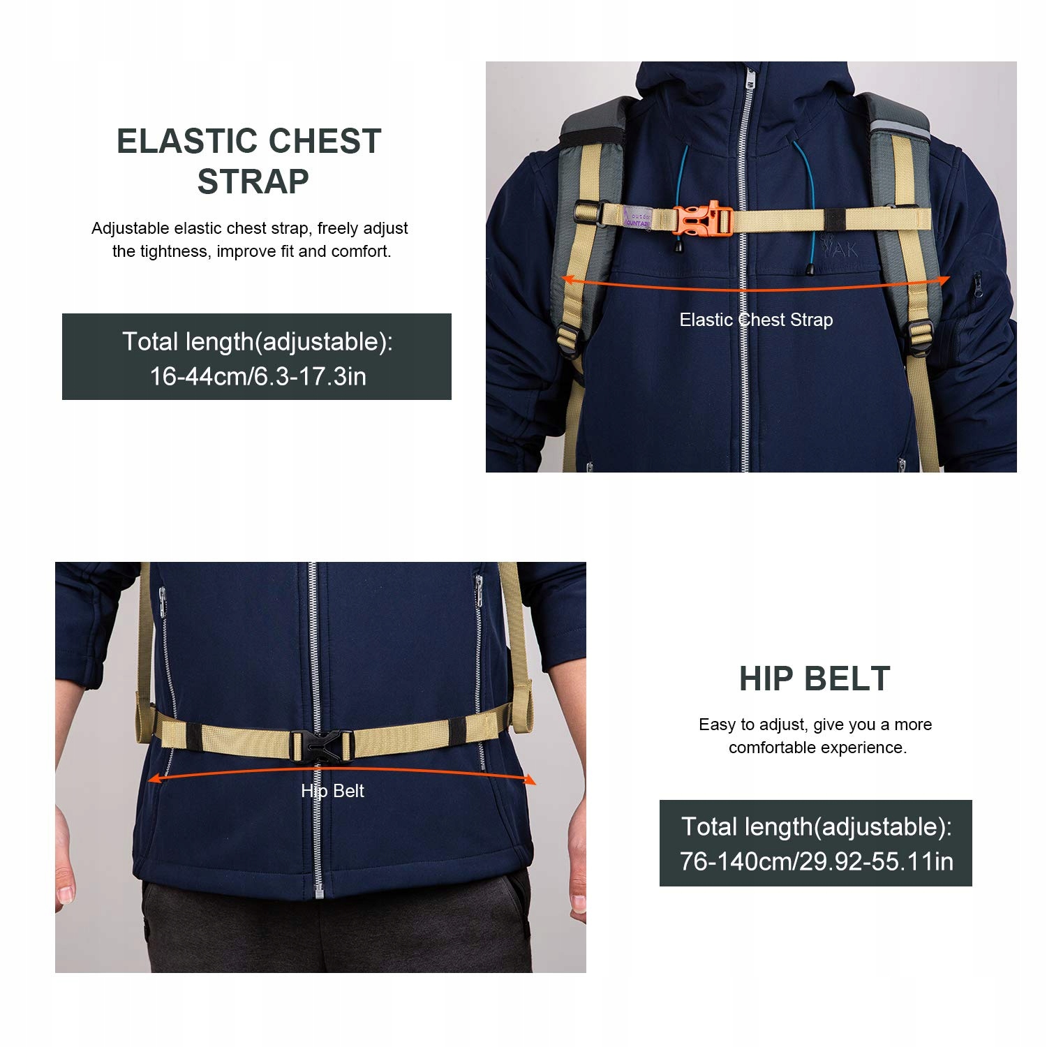 MOUNTAINTOP Plecak Turystyczny 35L Lekki Unisex Na Wędrówki i Camping — miniatura 8