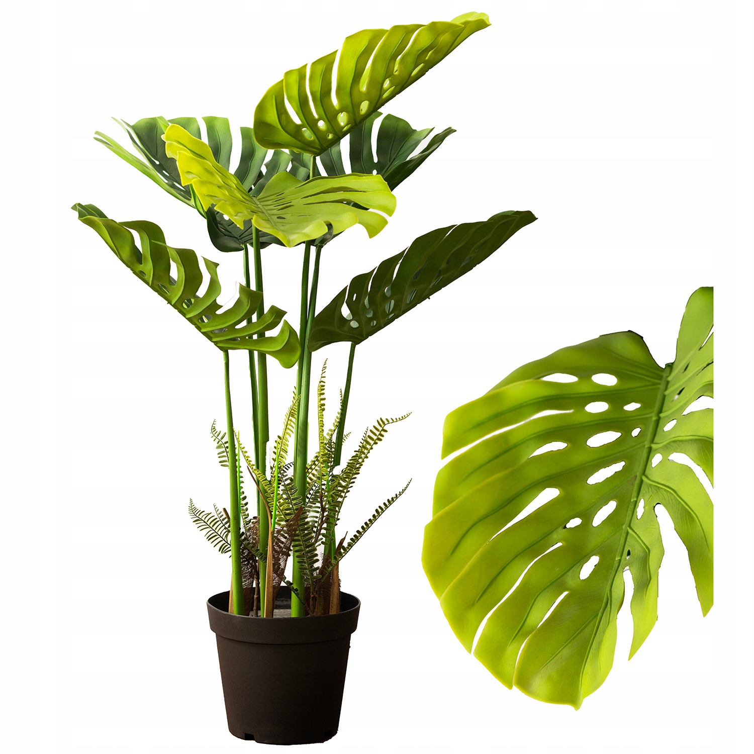 Umelá Monstera Veľká 120cm rastlina do obývačky realistická v kvetináči
