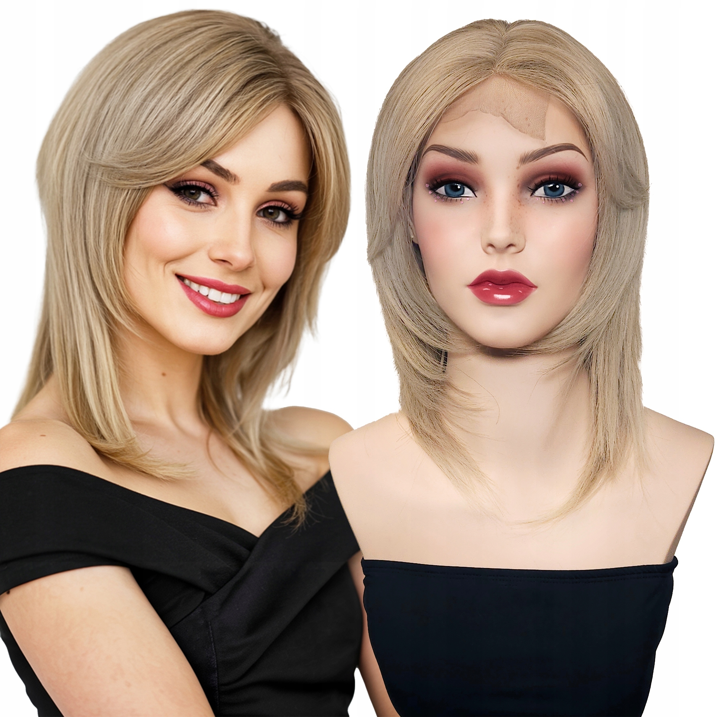 Syntetická paruka Stínované vlasy s hřívou na bocích Blond Wolf CUT#LS-44