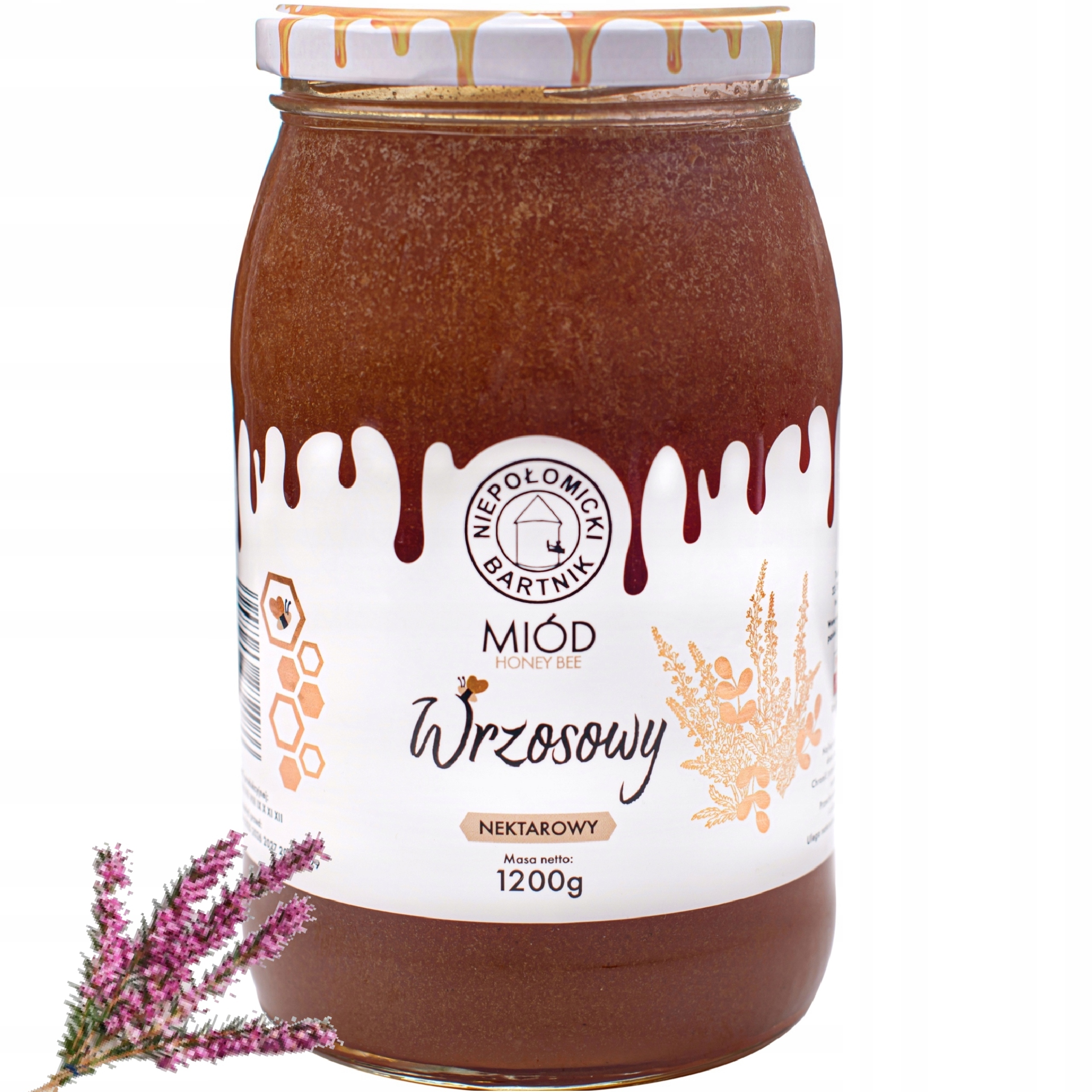 Levně Vřesový Med 2025 r. Přírodní Polský Pravý Čerstvý Z Pasieky 1,2 Kg