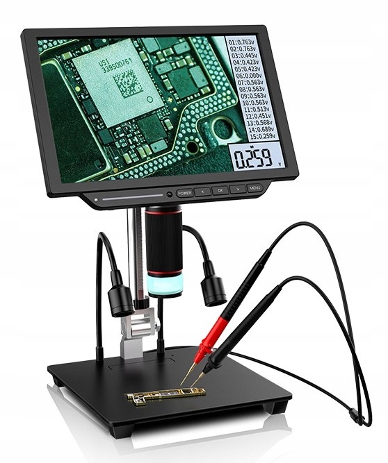 DM23 zaawansowany mikroskop cyfrowy z wbudowanym multimetrem 10" Aixun