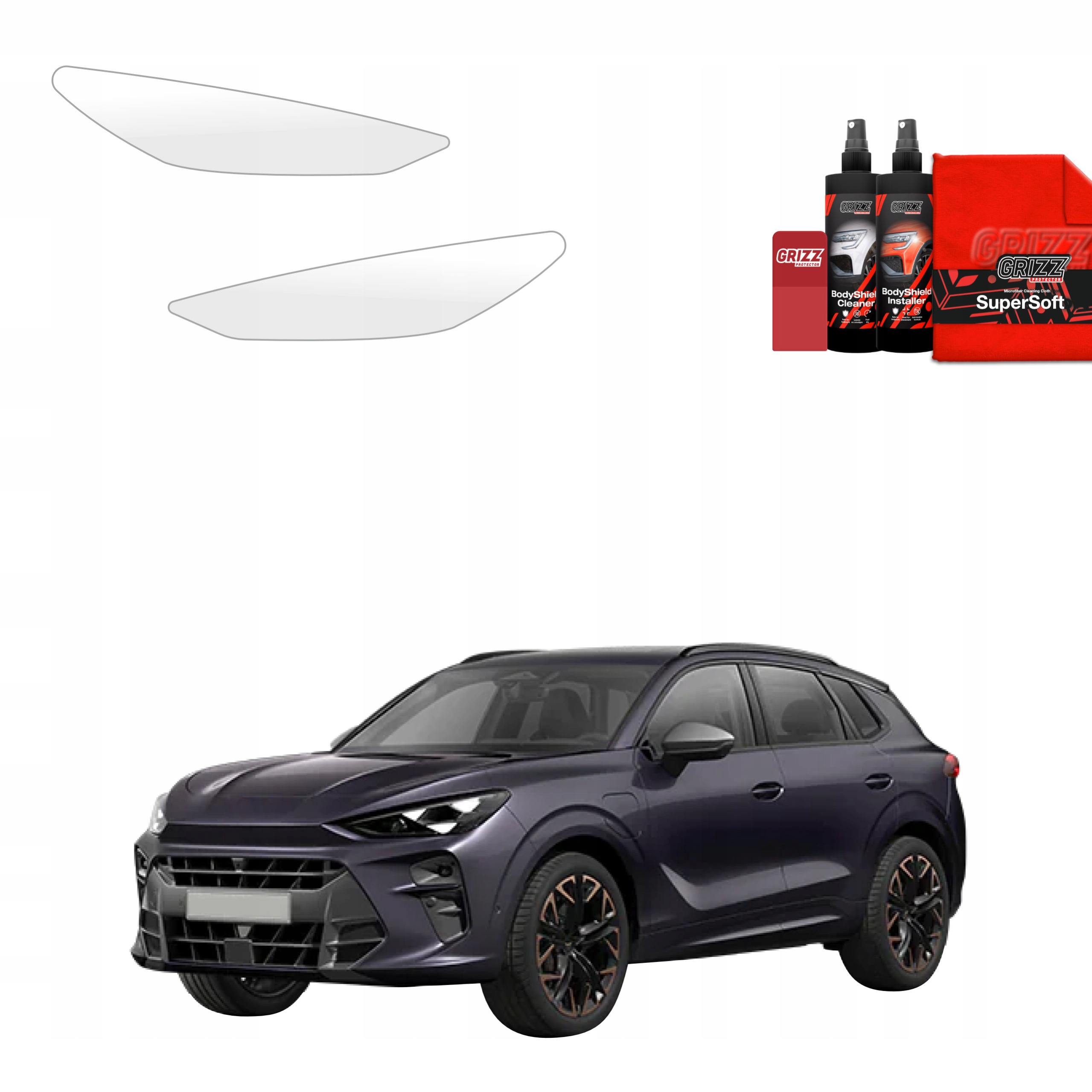 2v1 Fólie Ppf dýha na lampy pro Cupra Terramar (2024-2025) Grizz