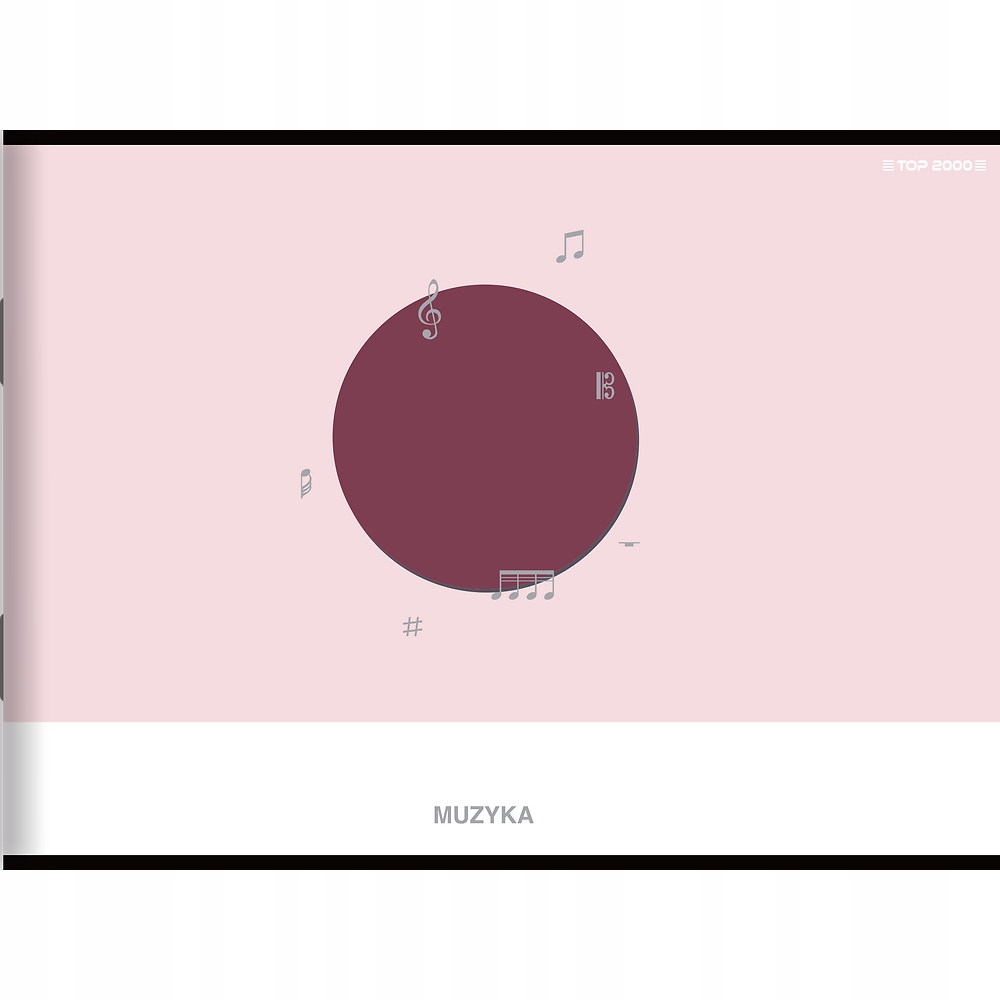 ZESZYT A5/16K PIĘCIOLINIA MUZYKA ZESZYT DO MUZYKI RÓŻNE WZORY DO WYBORU Marka TOP-2000