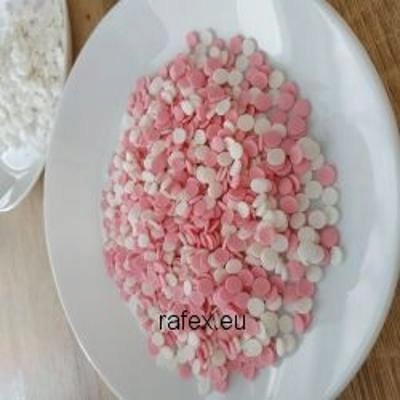 Levně Posypka Konfety Bílo-růžová 1 kg