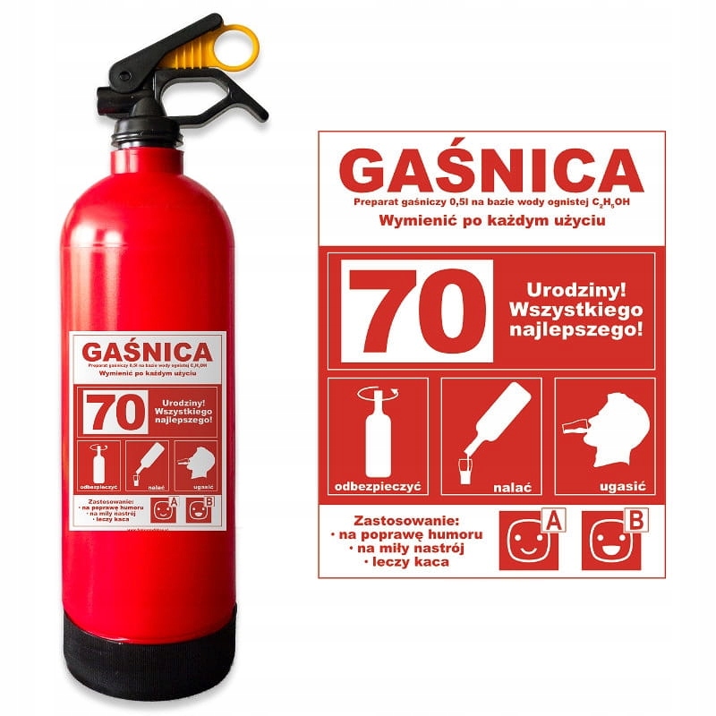 

Gaśnica Na 70tkę Urodziny Alkohol Zabawny