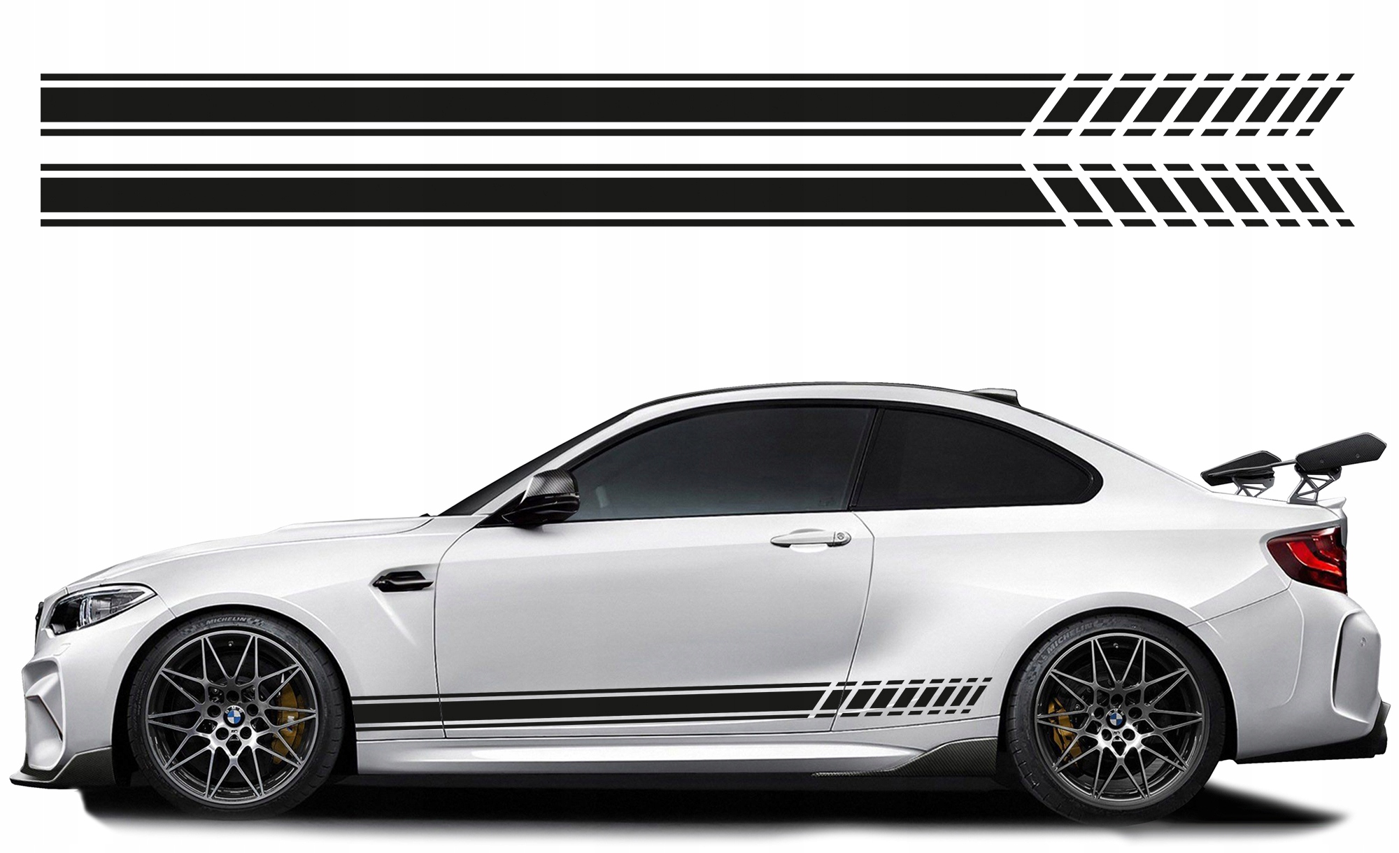 

NAKLEJKi Na Bok Samochodu Paski Pasy 190x9cm 2szt