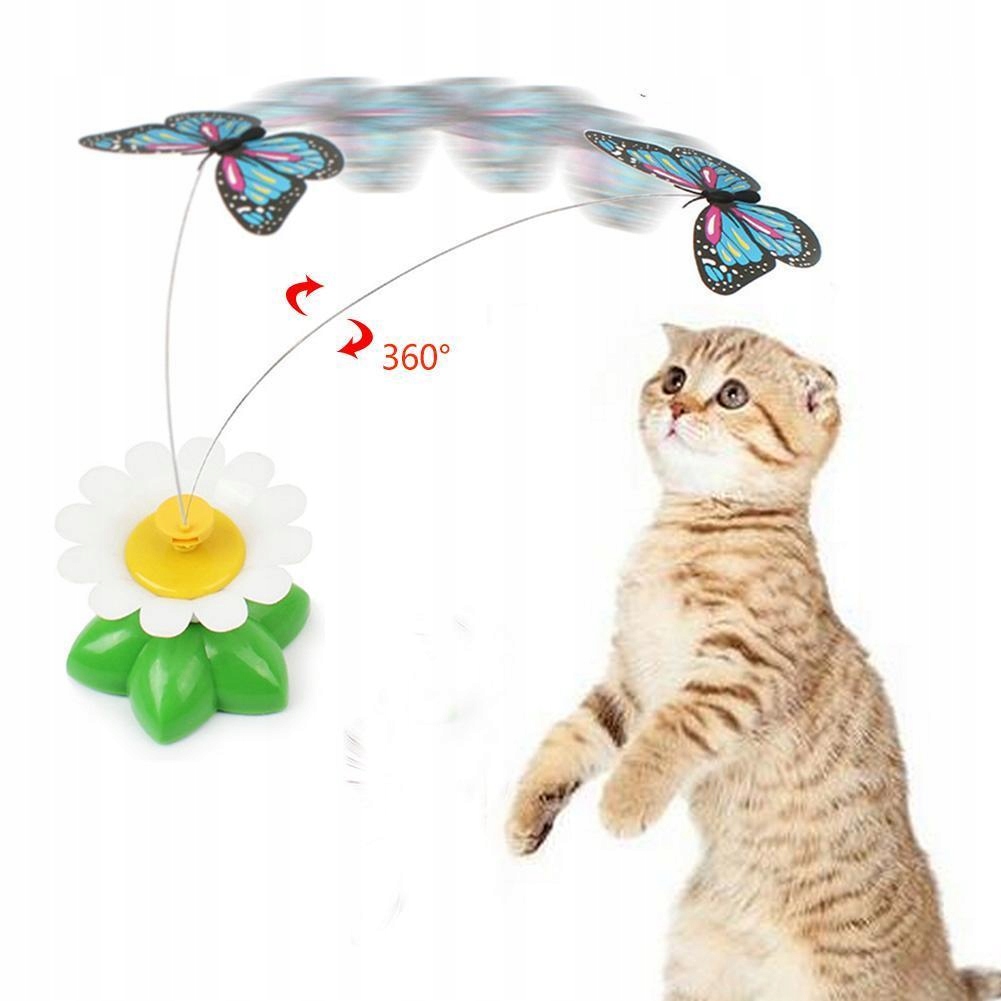 

Zabawka obrotowa 360 dla kotka motylek na baterię