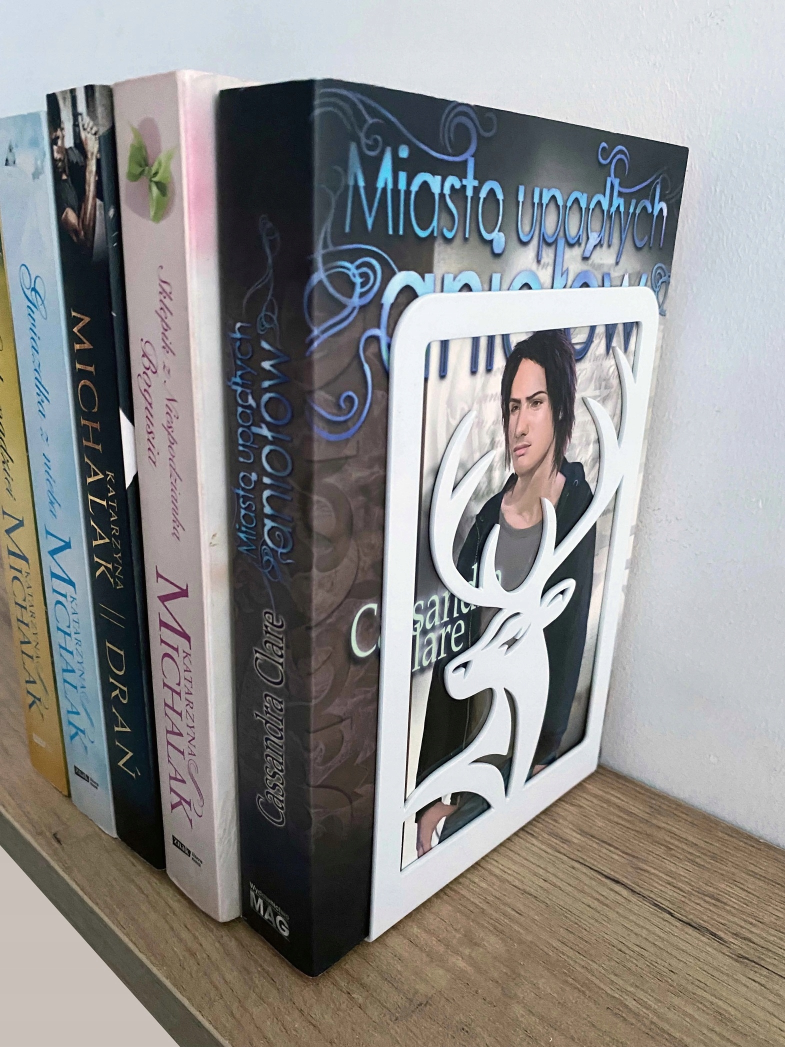 Podpórka do książek biała JELEŃ + GRATIS Marka bez marki