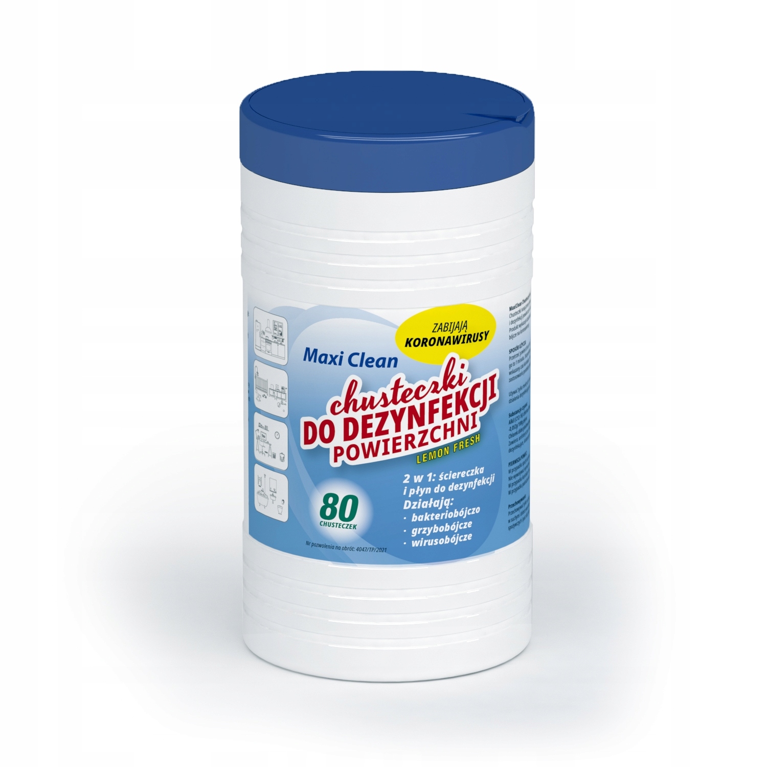 

Maxi Clean chusteczki do dezynfekcji powierzchni 8