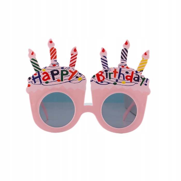 RÓŻOWE OKULARY URODZINOWE PRZYCIEMNIONE IMPREZA PARTY URODZINY