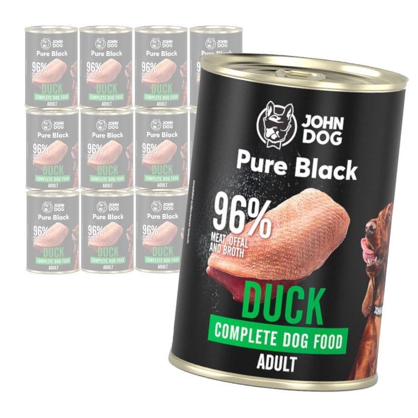 Levně John Dog Pure Black S Kachnou Pro Psa 12x400g
