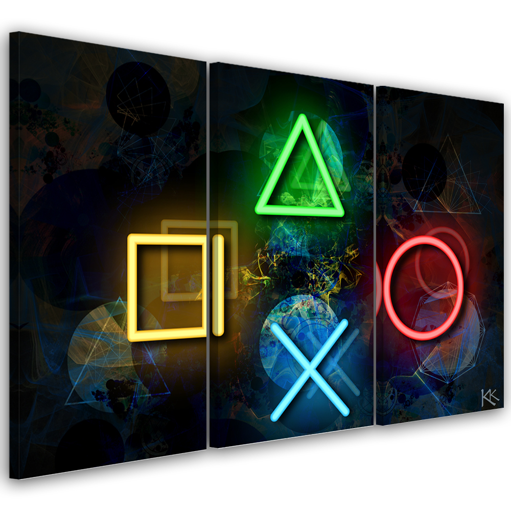 Triptychový obraz na plátne, Tlačidlá pre ovládač 150x100
