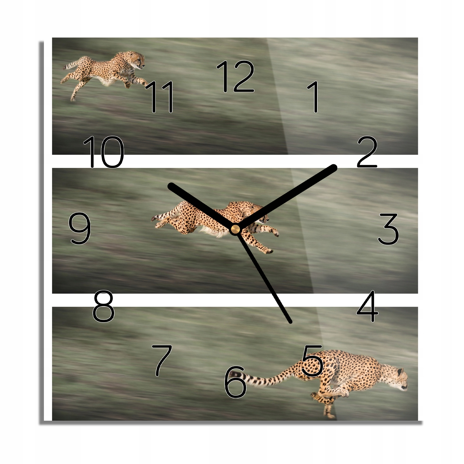 Gepard lov skleněné hodiny s fotografií 30x30