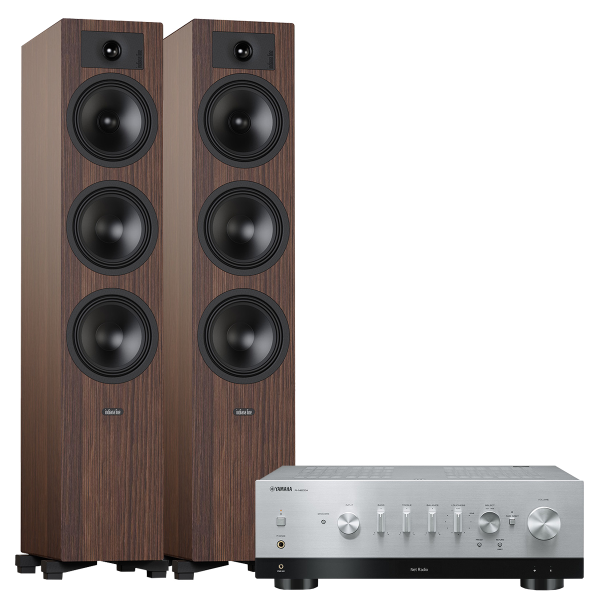 Indiana Line Tesi 6 Mocca Yamaha R-N800A MusicCast Tidal Wi-Fi Dab+