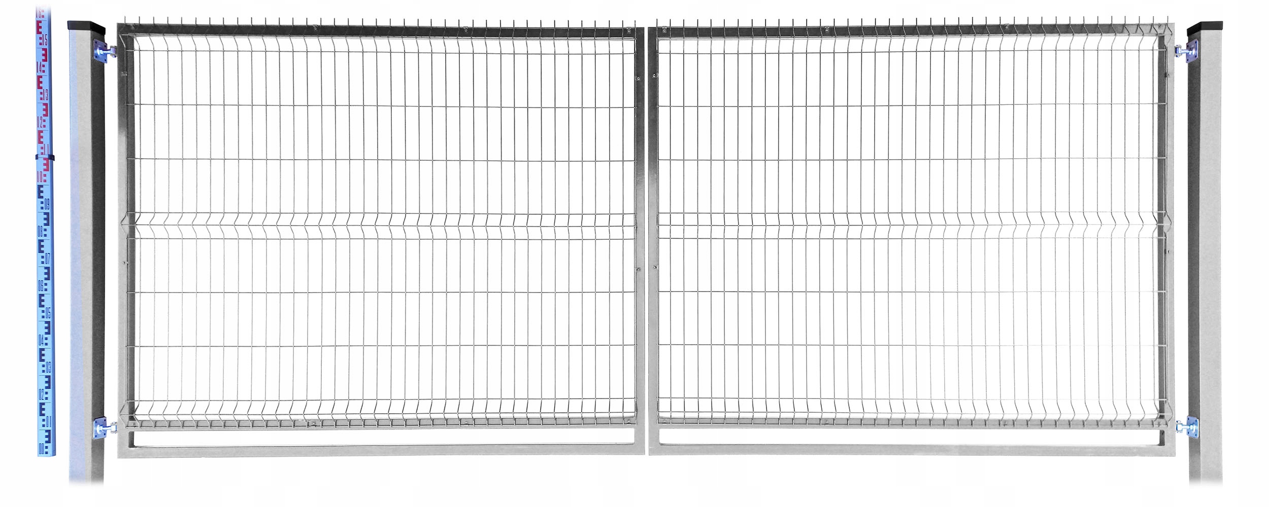 Panelová Brána 160 cm pozink dva Sloupky pozinkovaná dvoukřídlá 163 cm