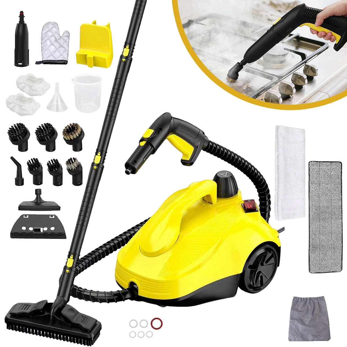 Odkurzacz Parowy Mop Parowy Czyszczenia Podłóg 25szt Akcesorii 2000W