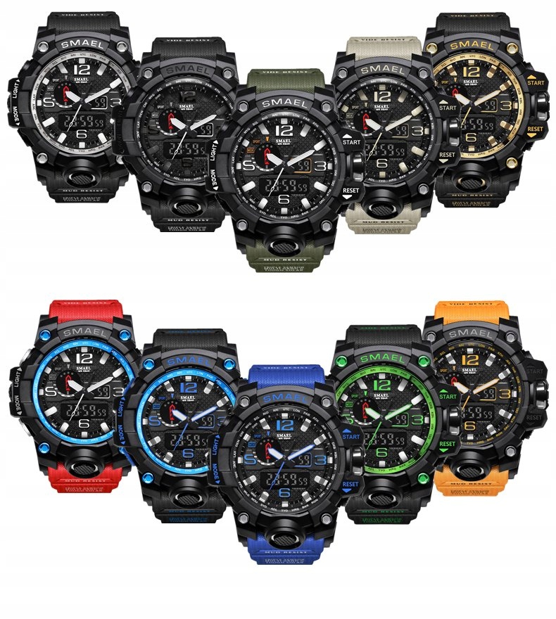 ZEGAREK MĘSKI SMAEL MILITARNY WODOODPORNY KOLORY Płeć mężczyzna