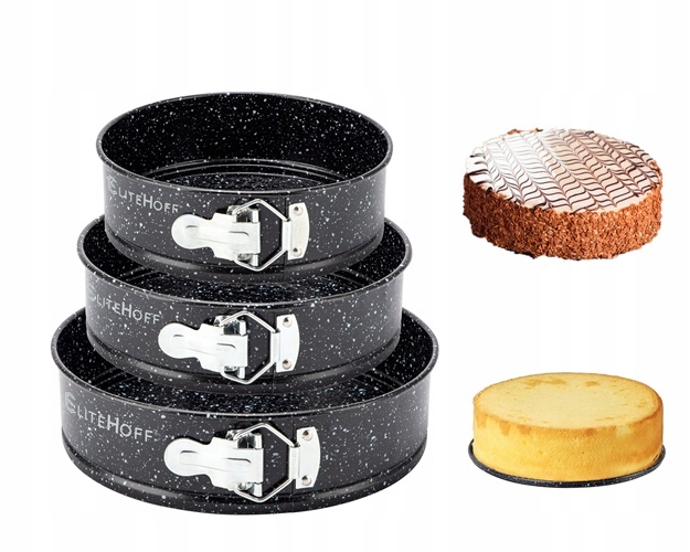 BLACHA TORTOWNICA FORMA DO PIECZENIA BISZKOPTU OKRĄGŁA 20x22x24cm 3szt