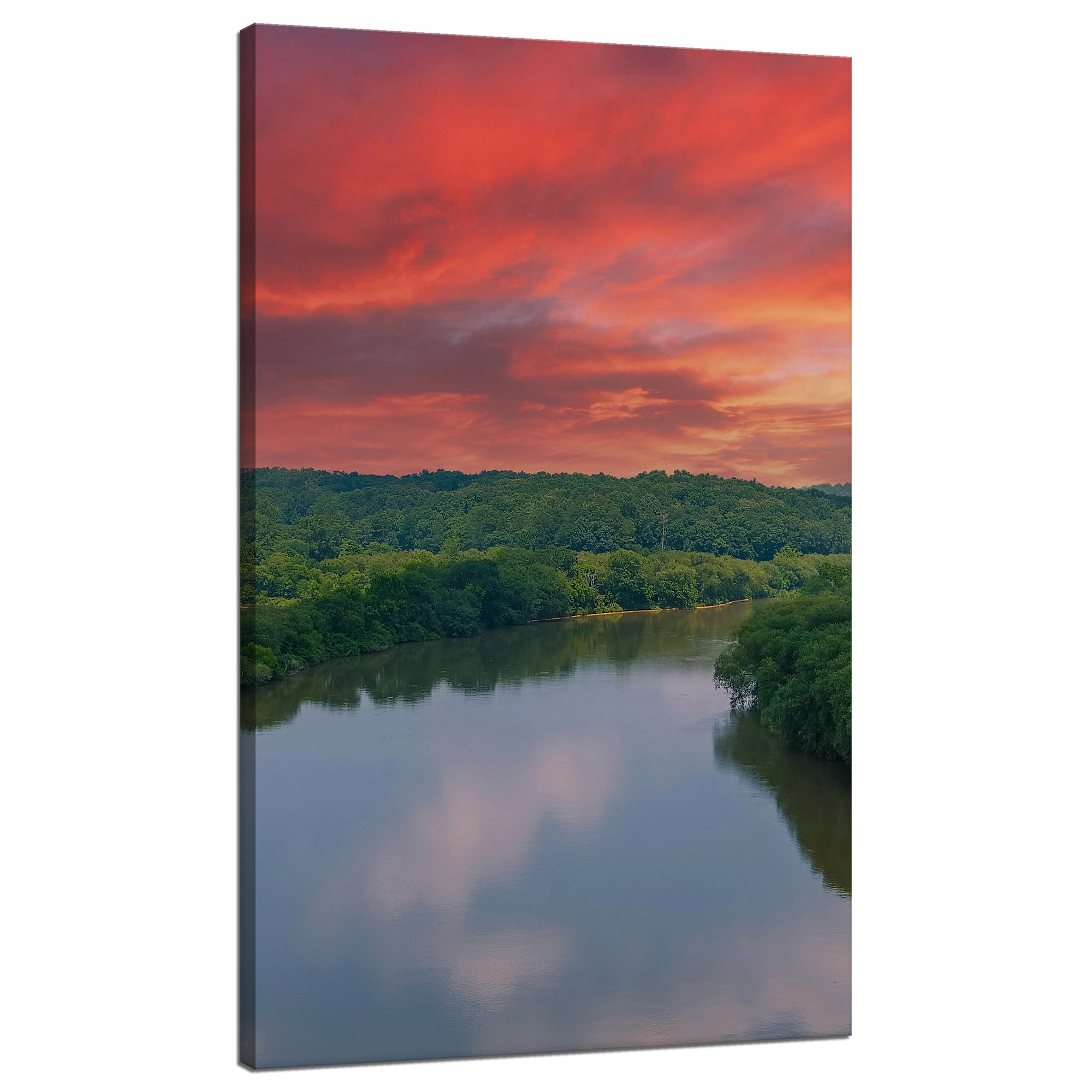 Obraz na plátně Růžové nebe Slunce Řeka Příroda 70x120 cm