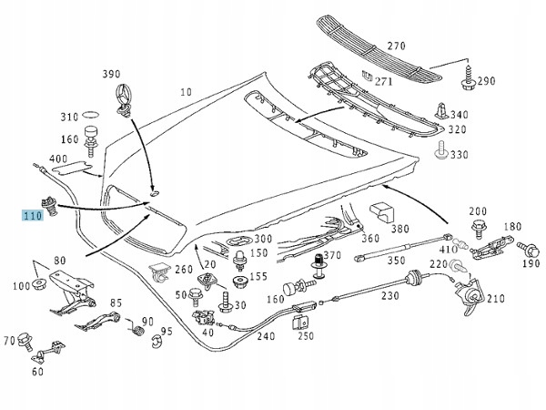 MERCEDES W220 S ODBOJNIK ODBÓJ POKRYWY SILNIKA Typ samochodu Samochody osobowe