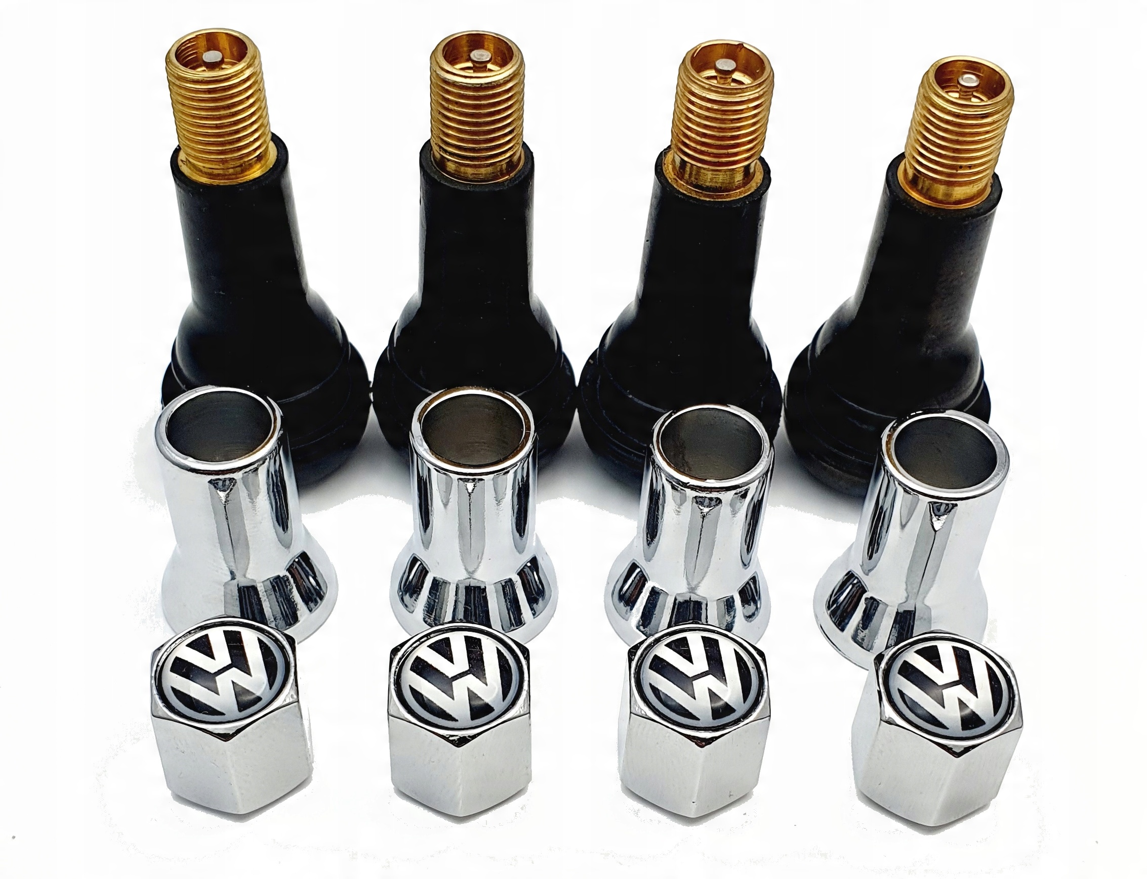 

Nakrętki plus wentyle wentylki Volkswagen Vw Chrom