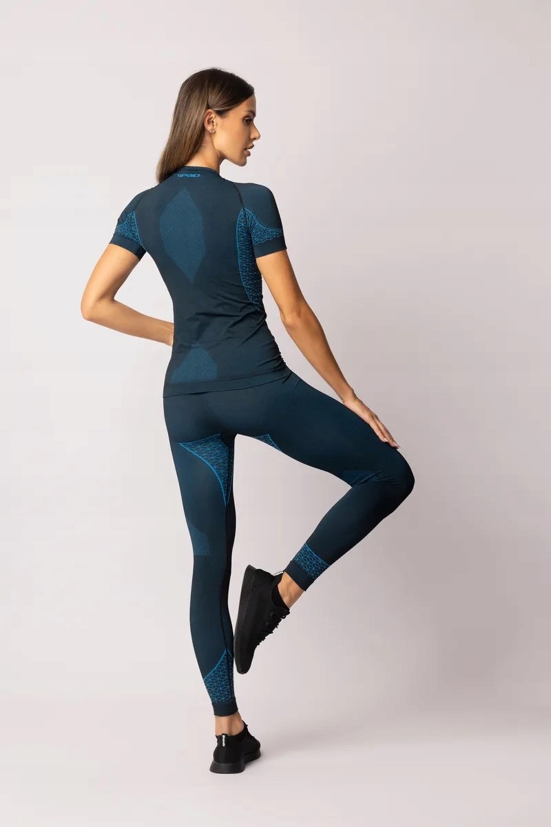 Damskie legginsy Spaio Breeze Black/Blue rozm.S Kolor czarny granatowy niebieski