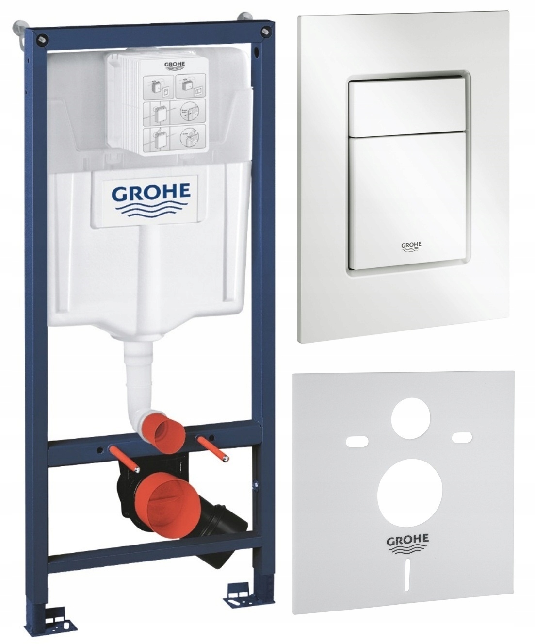 Grohe Rapid Sl Stelaż Podtynkowy Wc Przycisk Biel Alpejska Mata Zestaw 5W1